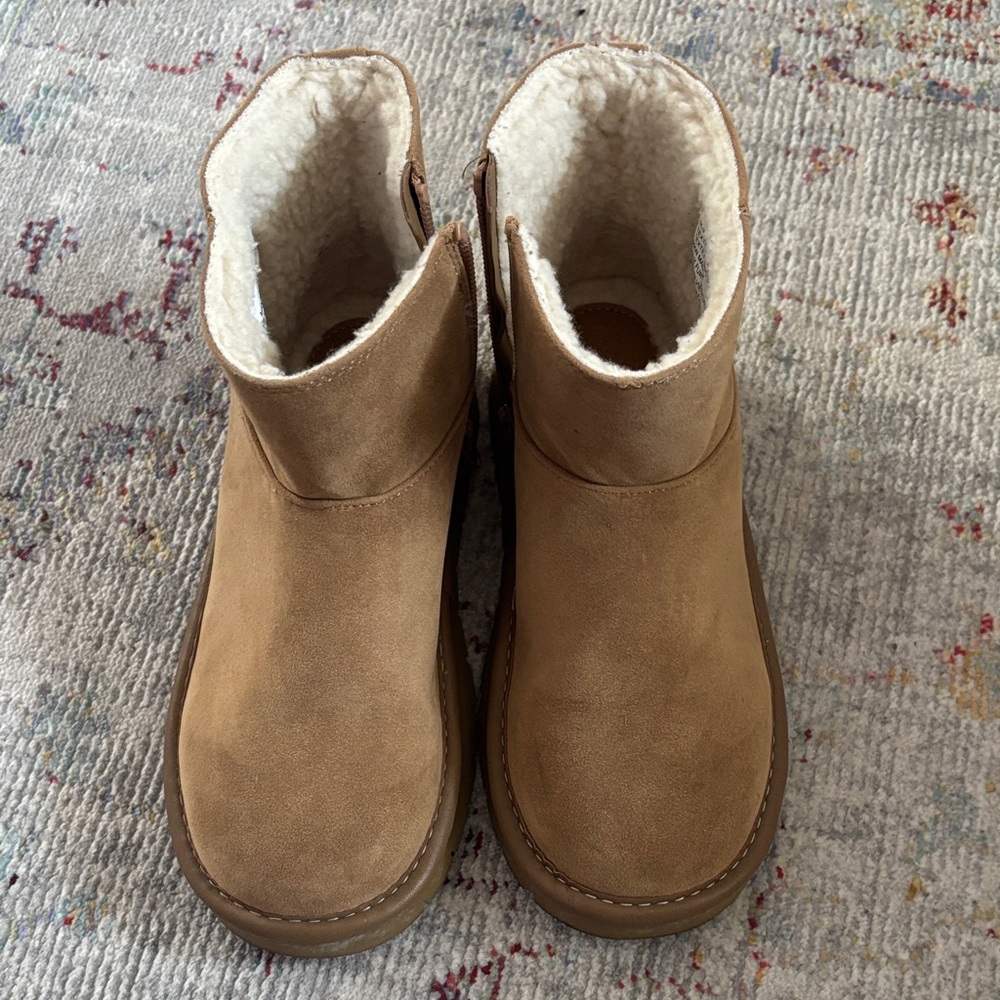 Cozy Tan Ankle Boots with Shearling Lining Target Brand
